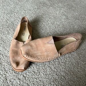 TOMS Alpargata Sand Pink Suede Neutral Leather Slip Ons